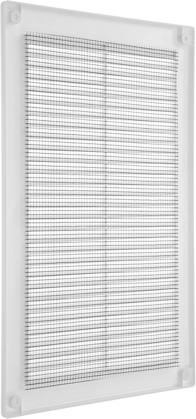 Vent Systems 6" x 10" White Plastic Soffit Vent Cover – Durable Flat Rectangular Air Vent Grille with Built-in Mesh – Weather Resistant Ventilation Grill for Wall or Ceiling - Indoor & Outdoor Use
