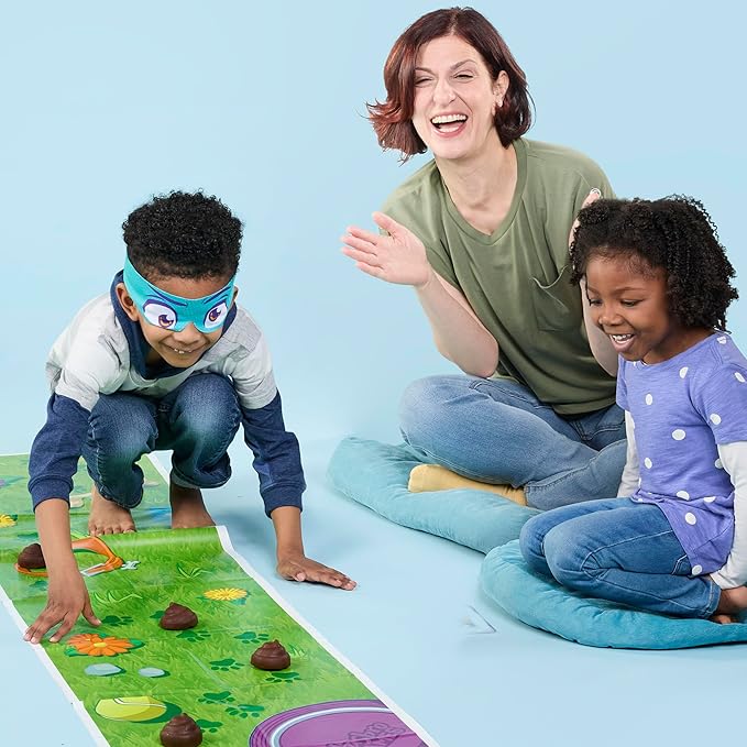 Don't Step in It! Preschool Game I Blindfolded, Poop Party Game | Spinner with 8 Fun Animal Moves | Ages 4+| 1+ Players I Funny Kids Board Games