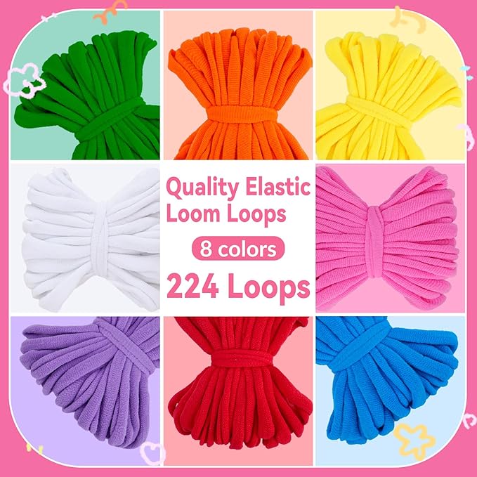 PREBOX Weaving Loom Kit Toys for Kids and Adults, Potholder Loops Crafts for Girls Ages 6 7 8 9 10 11 12, 7" Pot Holder Loom Knitting Kits and Gifts for Kids and Beginners, Make 6 Masterpieces