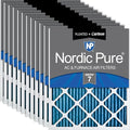 Nordic Pure 20x20x1 (Actual Size: 19 1/2 x 19 1/2 x 3/4) Pleated Air Filters MERV 7 Plus Carbon 12 Pack