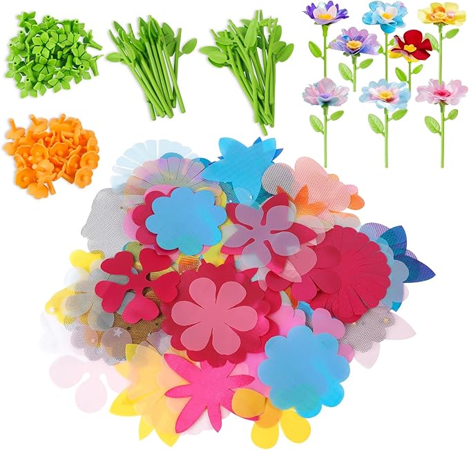 M SANMERSEN Toys Accessories Flower Bouquet Craft Kits Accessories for Making Flowers, DIY Arts & Crafts Accessories-Flowers Market Toy Parts for Kids Toddler Ages 4 5 6 7 8 Year Old Boys