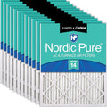 Nordic Pure 20x20x1 (Actual Size: 19 1/2 x 19 1/2 x 3/4) Pleated Air Filters MERV 14 Plus Carbon 12 Pack