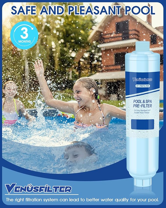 Garden Hose Filter for Filling Hot Tub, Pool, Spa, Greatly Reduces Sediment, Chlorine, Heavy Metals and Odors, Standard 3/4" Garden Hose Thread (2 pack)