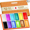 ARTISTRO Professional Watercolor Paint Set for Adults - 12 Pigment-Rich Colors, XL Pans, ASTM-I Lightfastness, High Tinting Strength Watercolor Set for Professionals made by professionals