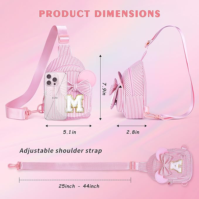 Small Sling Bags for Girls Kid - Personalized Gifts for Girls Kids, Sister Granddaughter Birthday Gift for Kids Daughter Sister Little Girl Gifts Trendy Stuff Initial Sling Bag (Purple A)