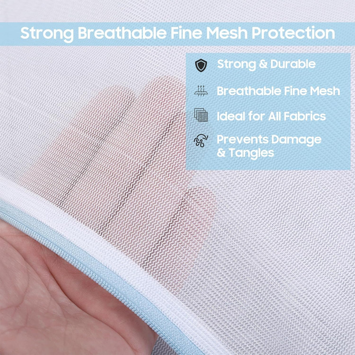 4 Pcs Large Mesh Laundry Bags for Delicates Intimates Lingerie with Zipper 2 Pcs 20” x 24”, 2 Pcs 24” x 24”