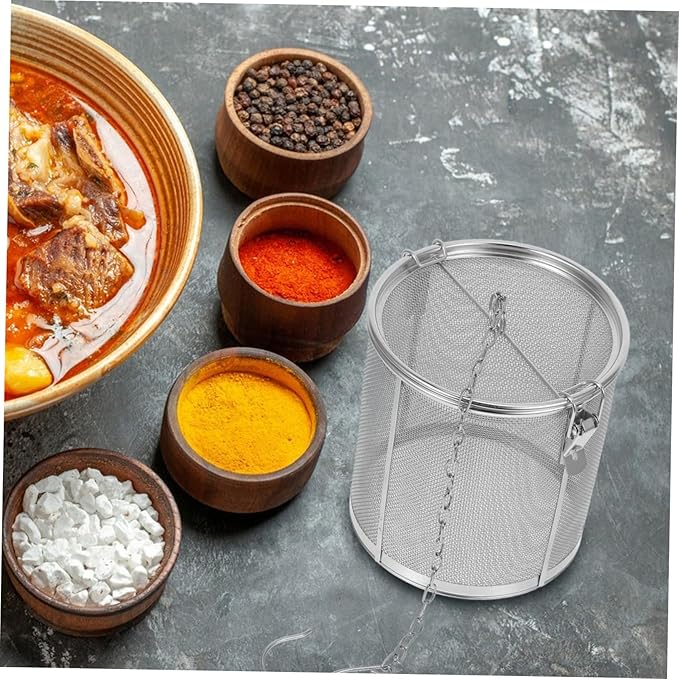 BESTOYARD Stainless Steel Seasoning Filter Portable Infuser for Soup and Tea Reusable Kitchen Strainer for Home Cooking and Seasoning Extraction
