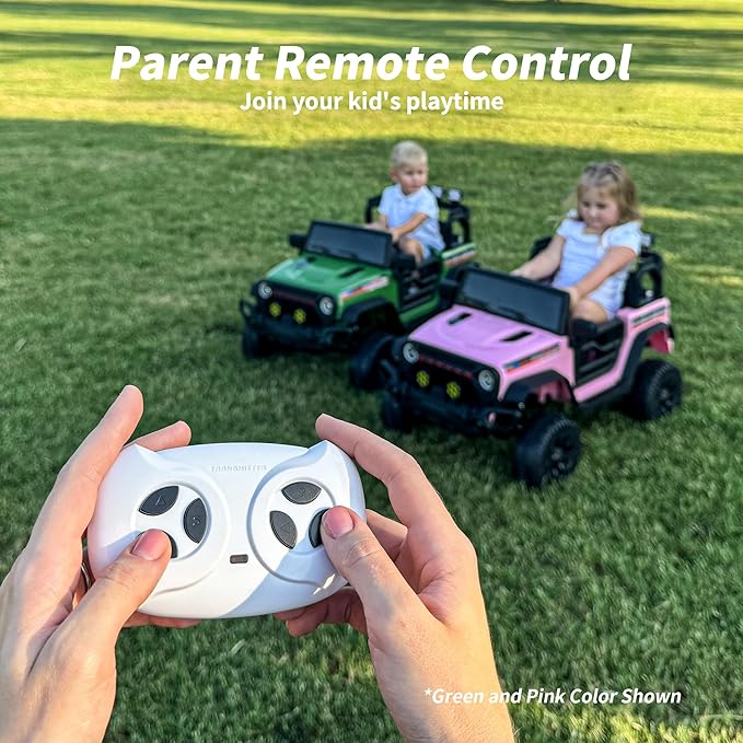 4WD Kids Ride on Car Truck, 12V 7Ah Kids Electric Vehicles Car Ride on Toy w/Remote Control - Army Green