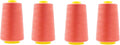 Mandala Crafts 4 Pack of Serger Threads Cones Spools - 40S/2 24000 Yards Polyester Coral Threads for Sergers Machine and Overlock Quilting Sewing Machine