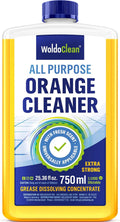 WoldoClean Orange Oil Cleaner Concentrated 25.36 fl oz (1 : 1000) - makes up to 200 Gallons Multi-Use Adhesive & Grease Remover, Custom-Dilution Citrus Degreaser for Floors, Kitchen & Bath