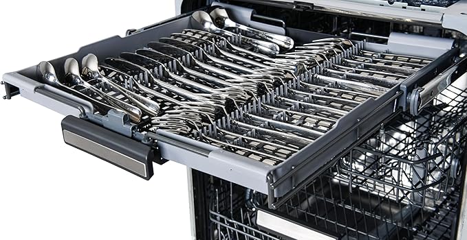 Kenmore Elite 24" Built-In Dishwasher - UltraWash Plus, TurboDry, QuietWash, SmartWash, TurboFlex Third Rack & Reach-Thru Handle - 15 Place Settings - 42 DBA - ENERGY STAR Certified - Stainless Steel