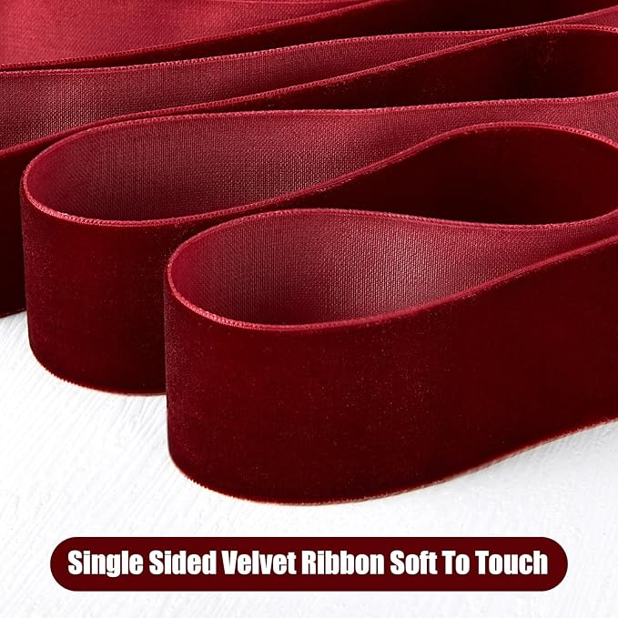 3/8" X 20 Yards Baby Pink Velvet Ribbon for Christmas Tree Wreath Decoration Handmade Crafts Ornaments Gift Wrapping & Bow Making