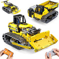 zinat 3 in 1 STEM Remote Control Bulldozer Building Set, DIY Engineering Construction Kit with APP & Remote, Educational Robot Blocks Toy, Birthday for Kids Teens Adults - 452 Pcs