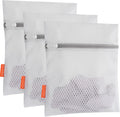 Polecasa 3Pcs 9 x 12 Inches Extra Durable 125g Diamond Mesh Laundry Bags with Sturdy Zipper for Delicates, Protect Clothes in Washing Machine, Laundry Room Essentials for College, Dorm (3 Small)