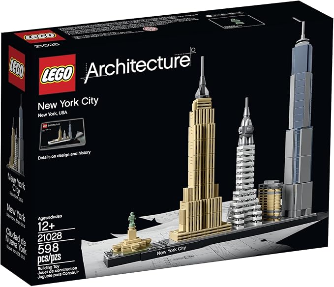 LEGO Architecture New York City Model Kit - Bedroom or Office Decor for Kids & Adults, Ages 12+ - Building Blocks to Display - NYC Gift & Souvenir Ideas - 21028