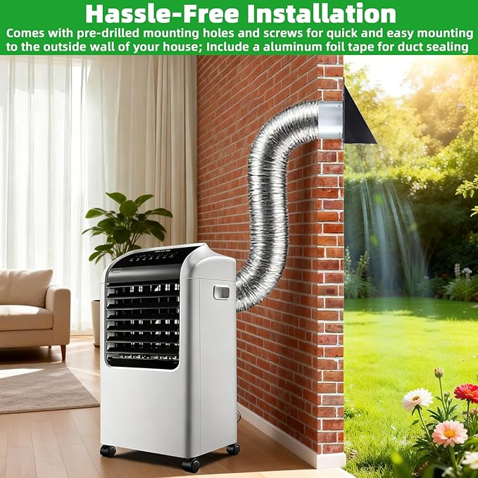 4 Inch Dryer Vent Cover Outside with Mesh & Cushioned Flap,Metal Wall Vent Exhaust Vent Cover,Exterior Dryer Vent Hood Wall Mount Extractor Vent,Outdoor Dryer Vent Cover for Laundry AC Air Vents-Black