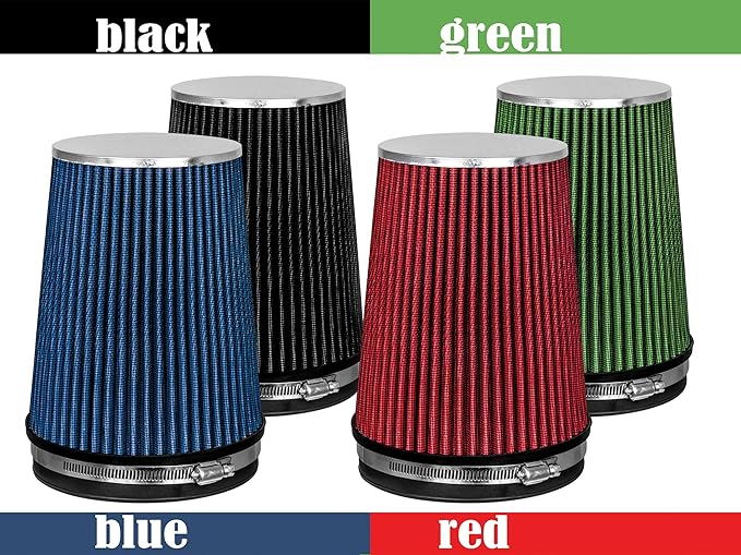 Mortar Aftermarket Auto Air Filter – 6 In Flange ID Car Enthusiast Class Universal Cold Air Intake Gulps in More Air for More Engine Power & Passionate Induction Sound, Length 8 In, Red