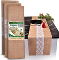 Burlap Lace Table Runner (Pack of 6) – 14”x 72” - No-Fray Finished Edge Natural Table Runner – No Odor, Eco-Friendly Burlap Runner - Perfect for Christmas, Wedding, Thanksgiving