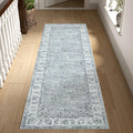 jinchan Runner Rug 2x5 Washable Hallway Runner- Vintage Floral Non Slip Low-Pile Soft Thin Kitchen Rug Distressed Carpet for Farmhouse Bedroom Entryway Laundry Room(2x5ft,Grey)