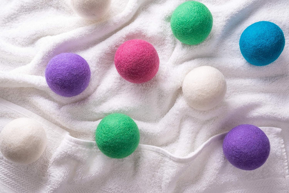 Woolzies Wool Dryer Balls Organic: Our Big Wool Spheres are The Best Fabric Softener | 6-Pack XL Dryer Balls for Laundry is Made with New Zealand Wool-Grey