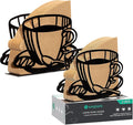 2 PCS Coffee Filter Holder,Coffee Paper Storage Coffee Filter Paper Container Stand for Fan-shaped,T- shaped,Square-shaped Over Filters,Good for Home Kitchen Restaurant Picnic Party wedding etc