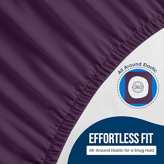 Utopia Bedding Waterproof Mattress Protector Queen Size, Premium Terry Mattress Cover 200 GSM, Breathable, Fitted Style with Stretchable Pockets (Purple)