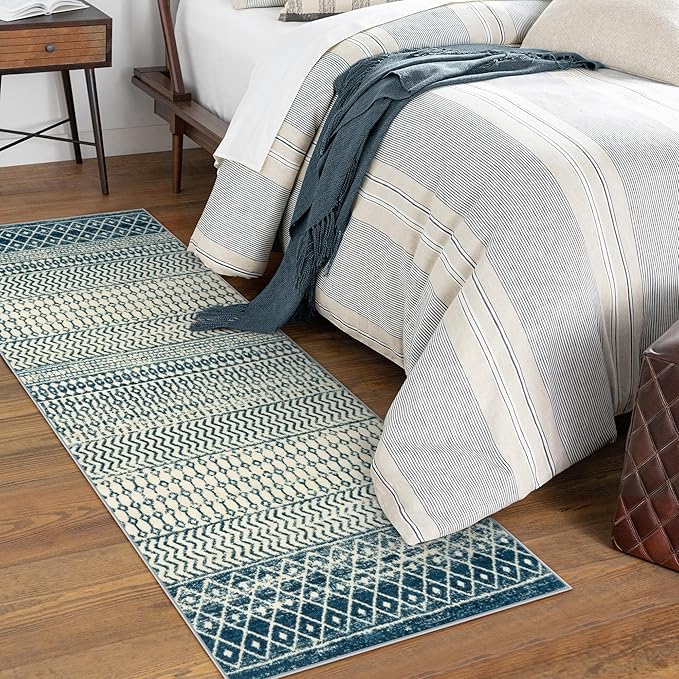 Machine Washable Area Rugs, 2x5 Kitchen Runner Rug Non Slip,Low Pile Non-Shedding Indoor Front Door Rug Carpet for Bedroom Kitchen Entryway Laundry Room