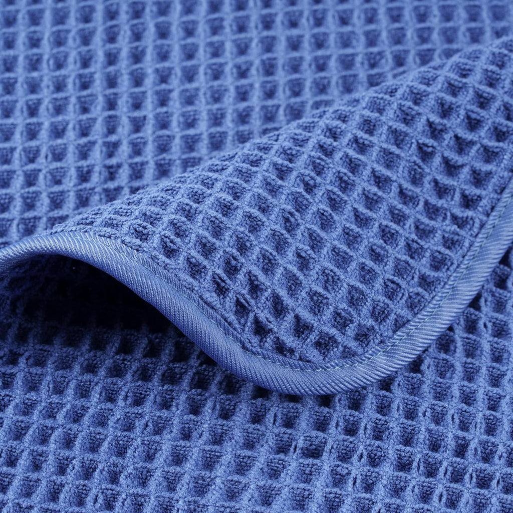 POLYTE Microfiber Oversize Quick Dry Lint Free Bath Towel, 60 x 30 in, 4 Pack (Waffle Weave)