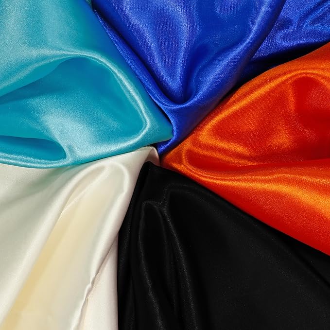 RUDONG M Black Satin Fabric by The Yard, 3 Yard x 60 Inch Wide Silky Charmeuse Satin Fabric, Soft Satin Fabric for Wedding Decorations, Bridal Dress, Sewing, Accessories, DIY Crafts