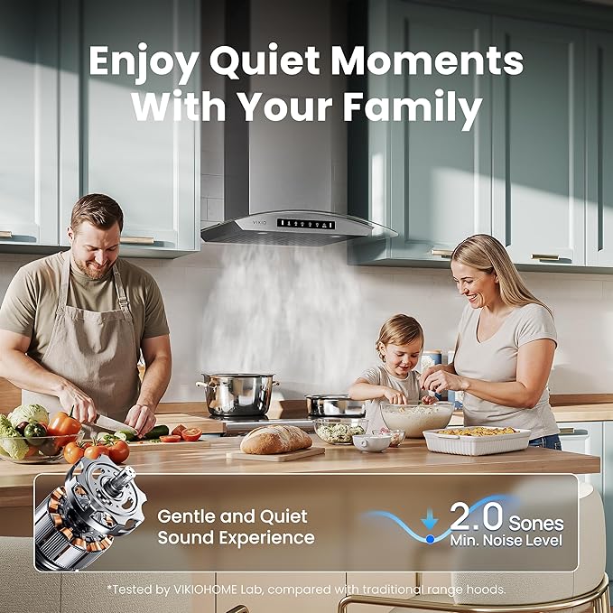 36" Wall Mount Range Hood Tempered Glass 900 CFM, Kitchen Chimney Vent Stainless Steel, with Gesture Sensing and Touch Control Switch Panel, 3-Speed Exhaust Fan Permanent Filter