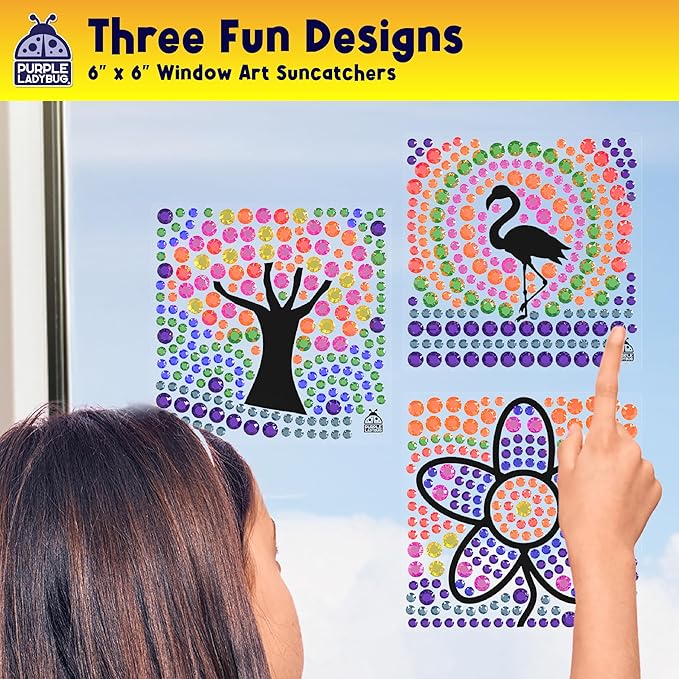 SUNGEMMERS Window Art Kids Crafts - Fun Arts and Crafts for Kids Ages 8-12 & Birthday Gifts for Girls 6 7 8 9 10 Year Old - Craft for Girls 8-12, Graduation Gifts for Kid 6-8 7-10, Toys for Ages 5-7