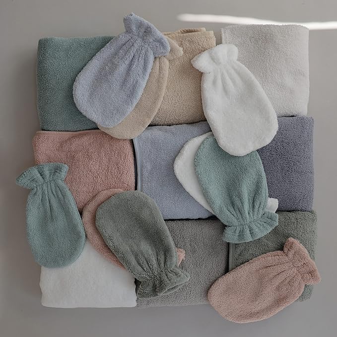 mushie Baby Bath Mitt | Organic Cotton | Pack of 2 (Blush)