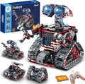 Sillbird Robot Building Kit with Remote Control Gifts for Kids Boys Ages 8-12, STEM Coding Robotic Technic Tracked Racer Car Toys for Birthday - Build 4in1 Model with 631 Pieces