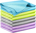 Microfiber Cleaning Cloth Glass Window Stainless Steel Mirror Polishling Rags Eyeglass Windshield Household Nano Sparkle Cloth Lint Free Cloth Cleaning Supplies Shiny Wipes, Pack of 8, 16" x 12"