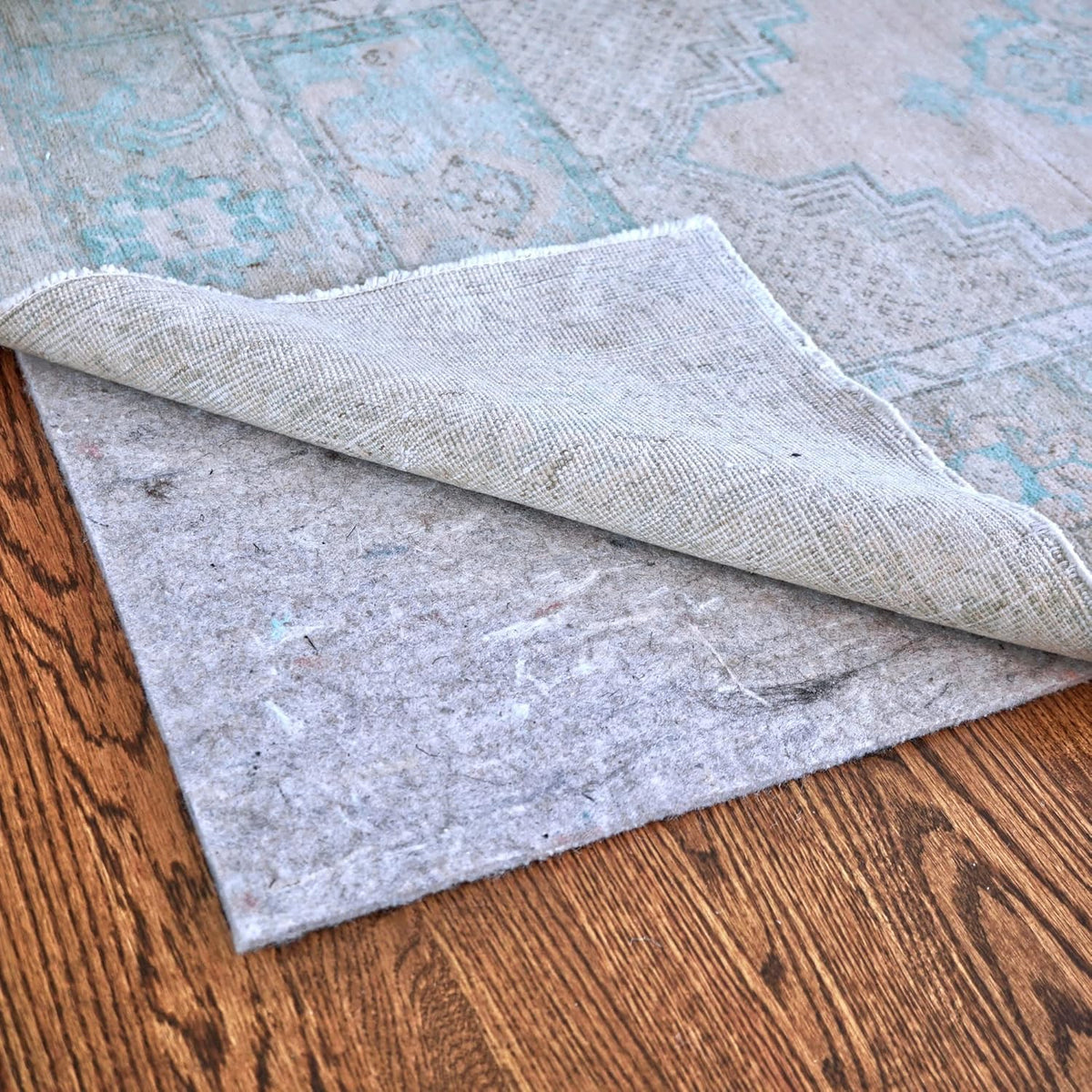 RUGPADUSA - Dual Surface - 5' Square - 1/8" Thick - Felt + Rubber - Non-Slip Backing Rug Pad - Adds Low-Profile Comfort and Protection