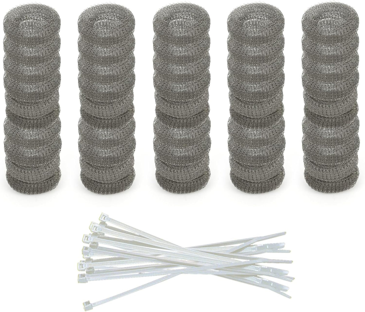 Washing Machine Lint Trap – Stainless Steel Hose Filter, Mesh Drain Catcher, Washer Sock Lint Remover, Rust-Free Snare Laundry Filter with Nylon Cable Ties, 29cmx6.5cm – 50-Pack