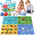 VESPRO 100PCS Kids Car Track Set - 4 Series Toddler Puzzle Racer Play Set, Educational Toys for Boys and Girls Ages 3+
