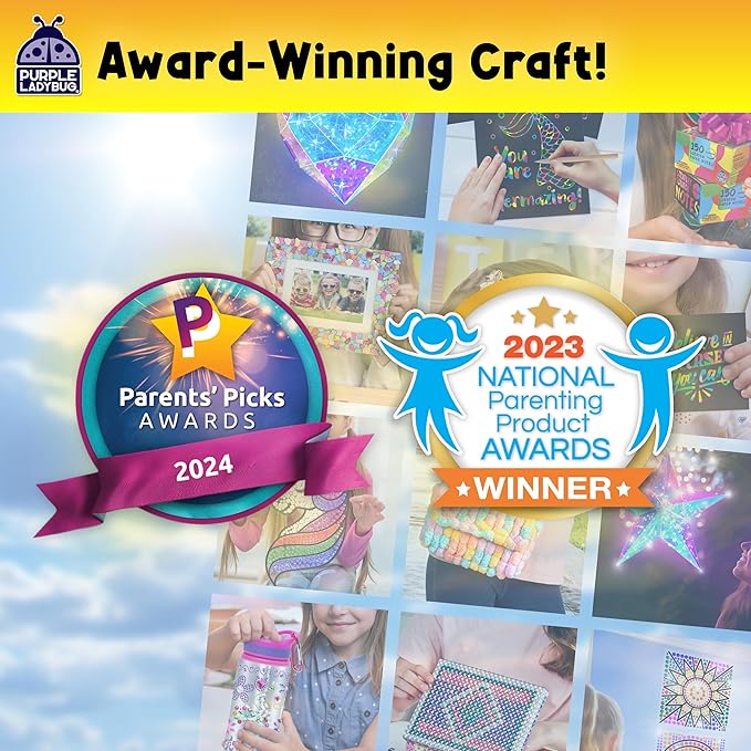 SUNGEMMERS Window Art Kids Crafts - Fun Arts and Crafts for Kids Ages 8-12 & Birthday Gifts for Girls 6 7 8 9 10 Year Old - Craft for Girls 8-12, Graduation Gifts for Kid 6-8 7-10, Toys for Ages 5-7