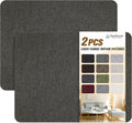 Fine Linen Fabric Patches, Self-Adhesive - 8x11 inch, 2 Pack, Multi Color, For Sofa & Clothes Repair (Dark Grey, 8" x 11" - 2PCS)