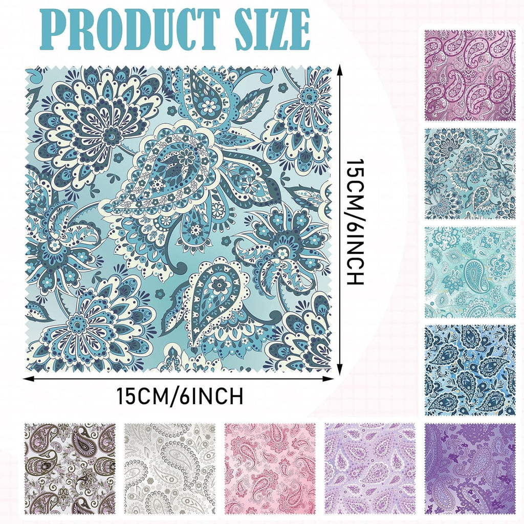 Sinmoe 20 Pcs Microfiber Cleaning Cloth Cute Paisley Waves Design Microfiber Soft Multicolor Glasses Cleaner Cloth for Eyeglasses Camera Lens Cell Phone Screens Glasses, 6 x 6 Inches