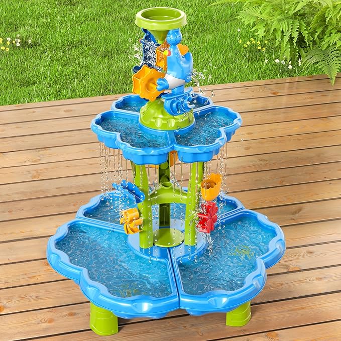 3 in 1 Water Table for Toddlers 3-5 4-8, Summer Outdoor Beach Outside Backyard Activity Sensory Kids Sand and Water Table, Birthday Party Gifts for Kids Boys and Girls Ages 3 4 5 6 7 8