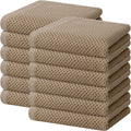 Homaxy 100% Cotton Waffle Weave Kitchen Dish Towels, Ultra Soft Absorbent Quick Drying Cleaning Towel, 13 x 28 Inches, 12-Pack, Tan