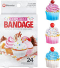 BioSwiss Bandages, Cupcake Shaped Self Adhesive Bandage, Latex Free Sterile Wound Care, Fun First Aid Kit Supplies for Kids, 24 Count