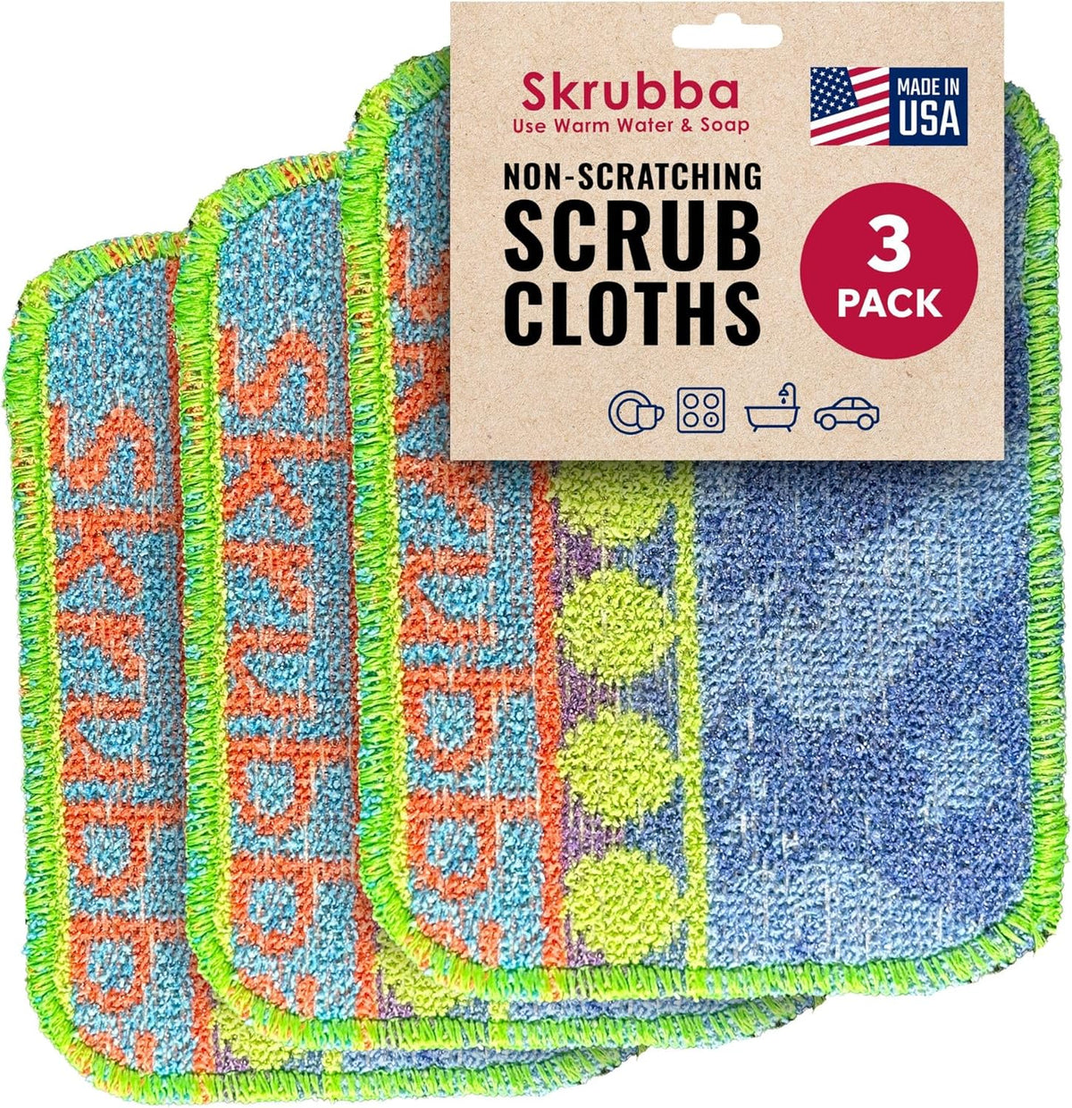Wet-It Skrubba Non-Scratch Scouring Pad – European Scrubby Sponge for Kitchen Cleaning, Pots, Pans, Glass & Cookware – Durable Reusable Pad with Fun Chicken Design