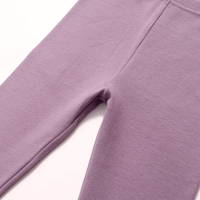 Toddler Organic Cotton Girls Leggings Casual Basic Leggings Full Length Bottom Solid Color 3 Pack