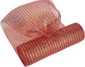 MEEDEE Red and Gold Deco Mesh 10 Inch Deluxe Wide