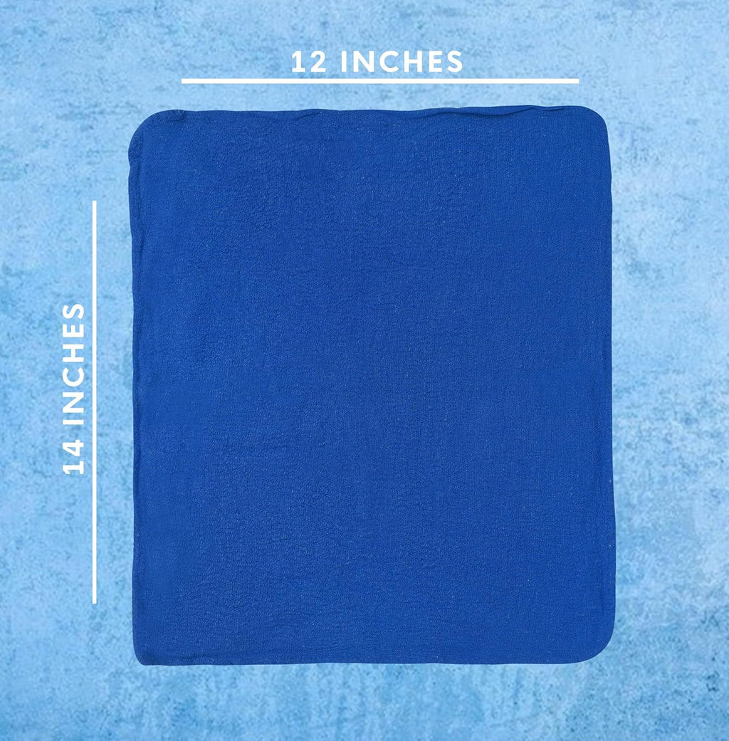 Cotton Shop Towels - Pack of 25 Cleaning Rags 12'' x 14'' - Super Soft and Absorbent Shop Rags for House - Multipurpose Cleaning Towels for Automobiles, Industries, Garage