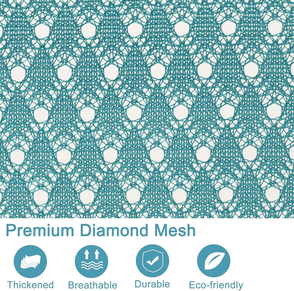 Polecasa Heavy Duty Diamond Large Mesh Laundry Bag with ID Tag and Locking Drawstring Closure - 24 x 36 inches - Laundry Hamper Liner, Washable Laundry Bags for Travel, Sports, Dorms (Aqua)
