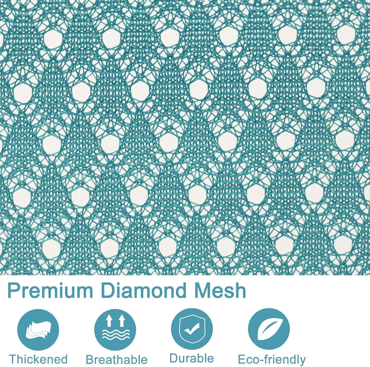 Polecasa Heavy Duty Diamond Large Mesh Laundry Bag with ID Tag and Locking Drawstring Closure - 24 x 36 inches - Laundry Hamper Liner, Washable Laundry Bags for Travel, Sports, Dorms (Aqua)