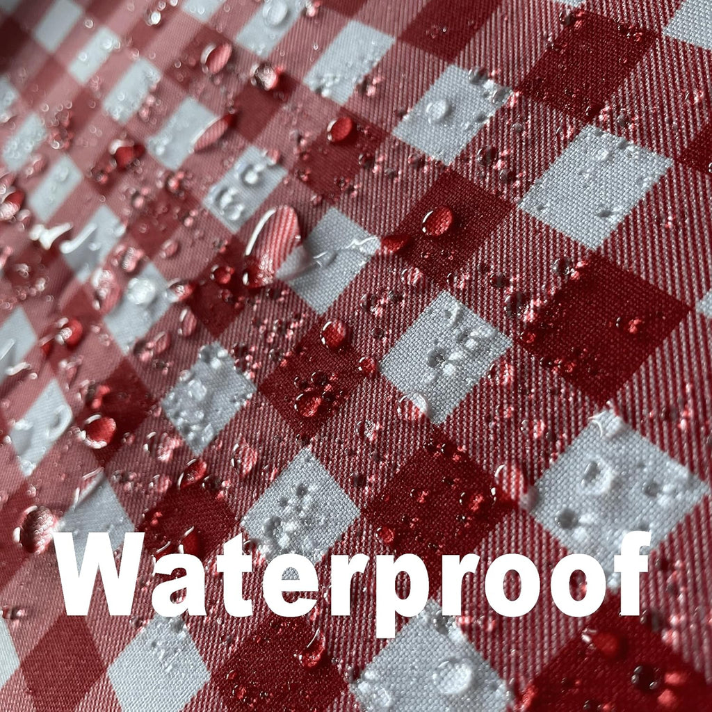 Waterproof Plaid Tablecloth Fabric - Square 58x58 Inch Classic Gingham Checker Table Cloth for Indoor/Outdoor Use - Buffalo Table Cover for Picnics, BBQs, and Parties